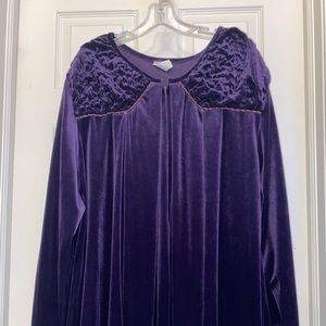 Floor length zip-up nightgown